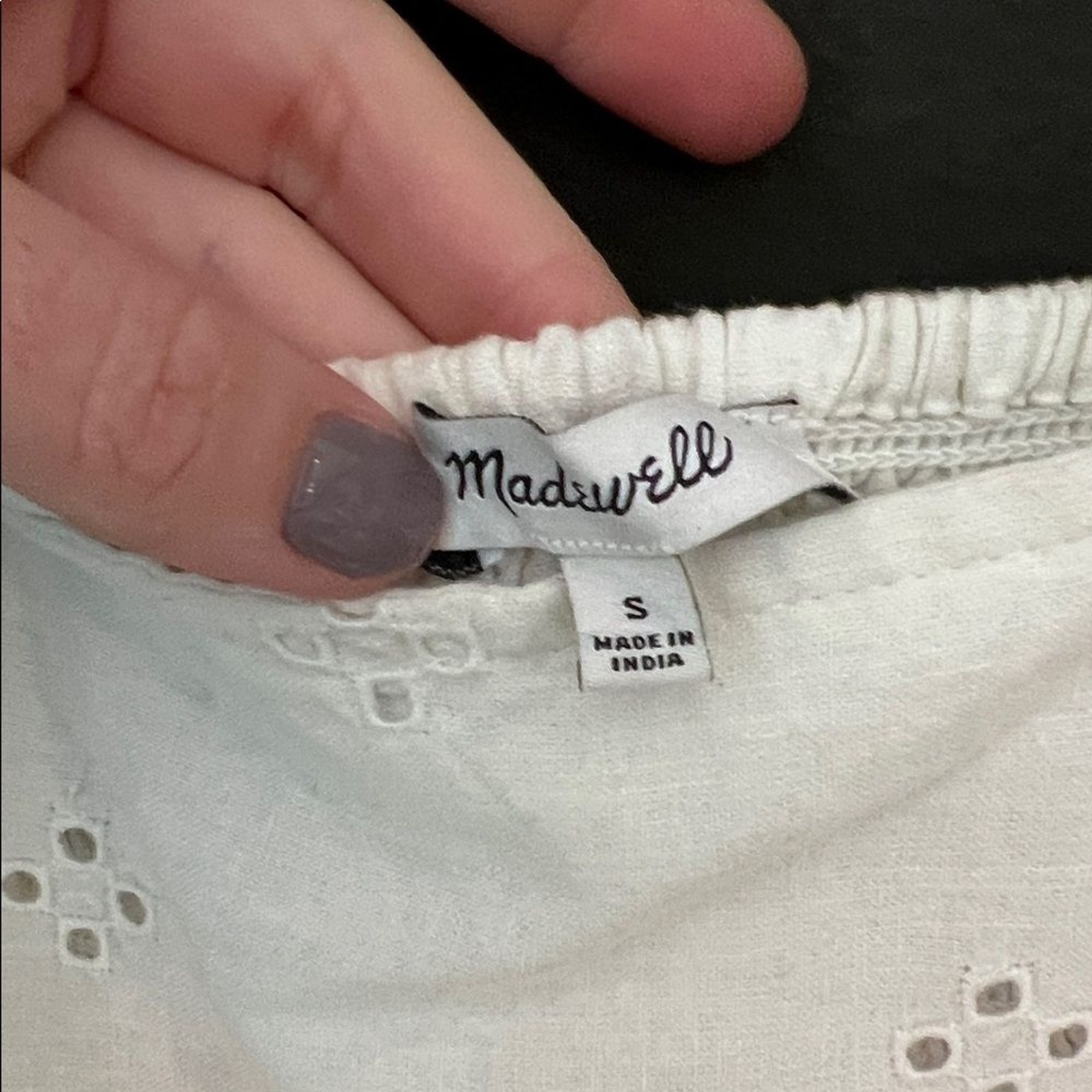 Madewell White Eyelet Camisole with Tie Straps