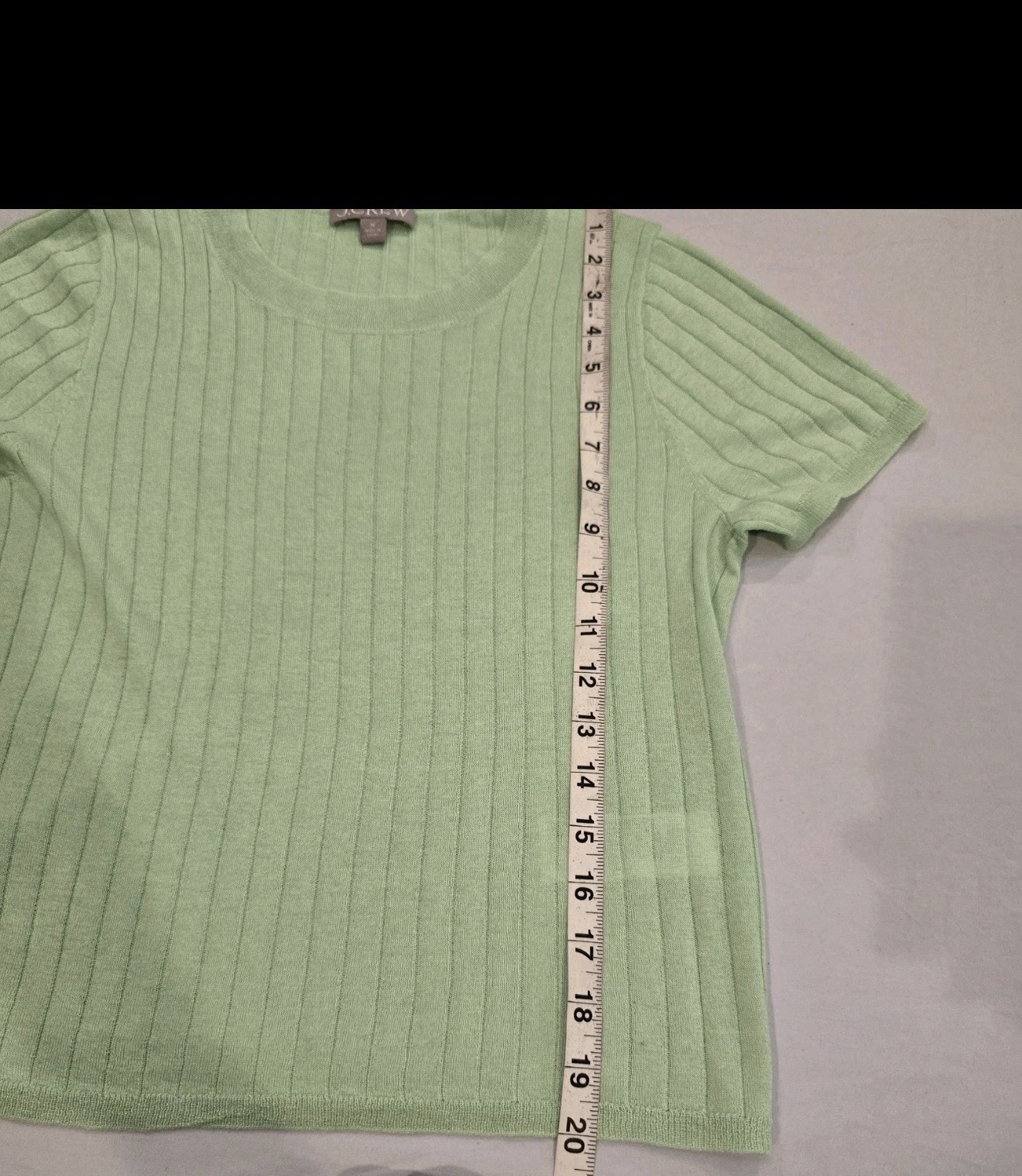 J Crew Women Cashmere Silk Cropped T Shirt Size Medium Green Lightweight Luxe