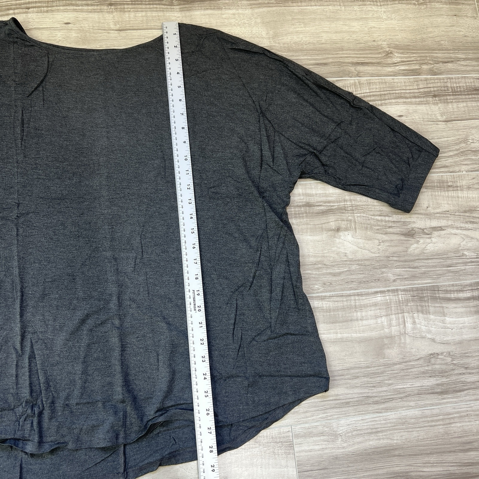 Daily Ritual Women’s Jersey Oversized Bunch-Sleeve Gray Top Size 2XL