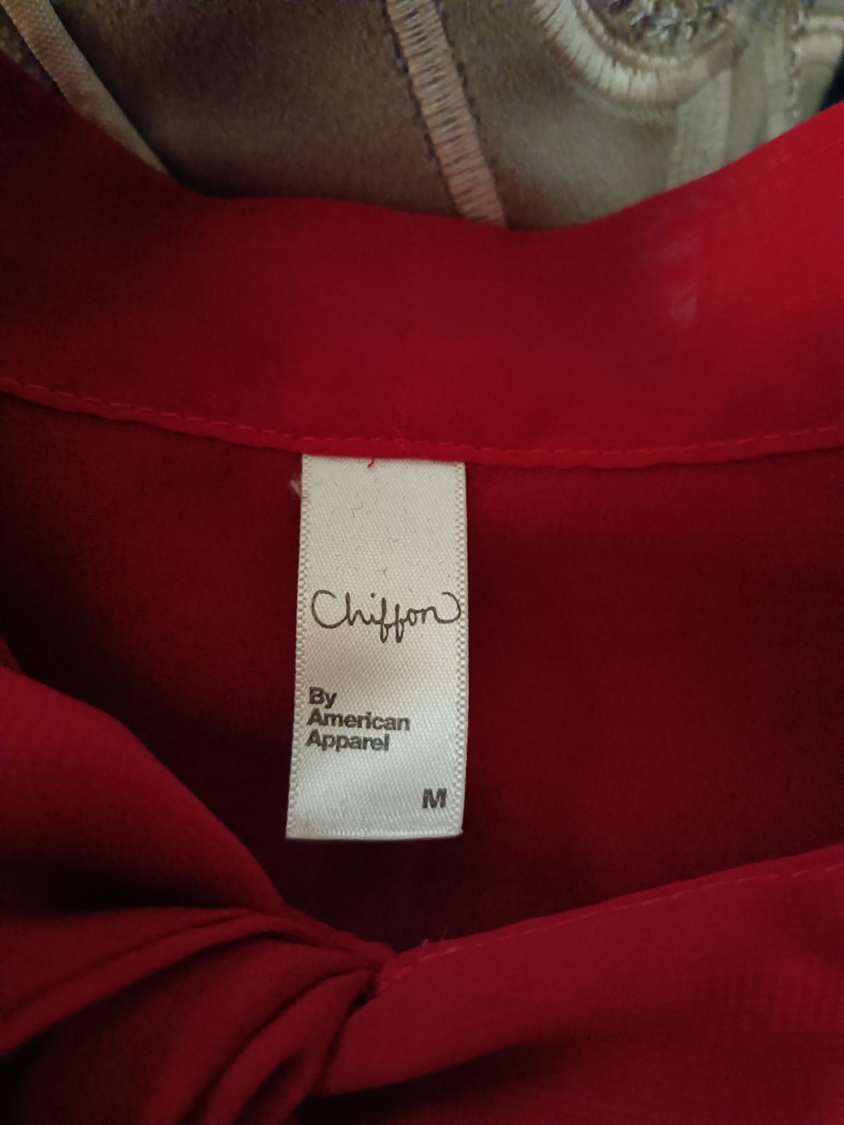 Vintage American Apparel Chiffon Secretary Blouse sz M Made in USA