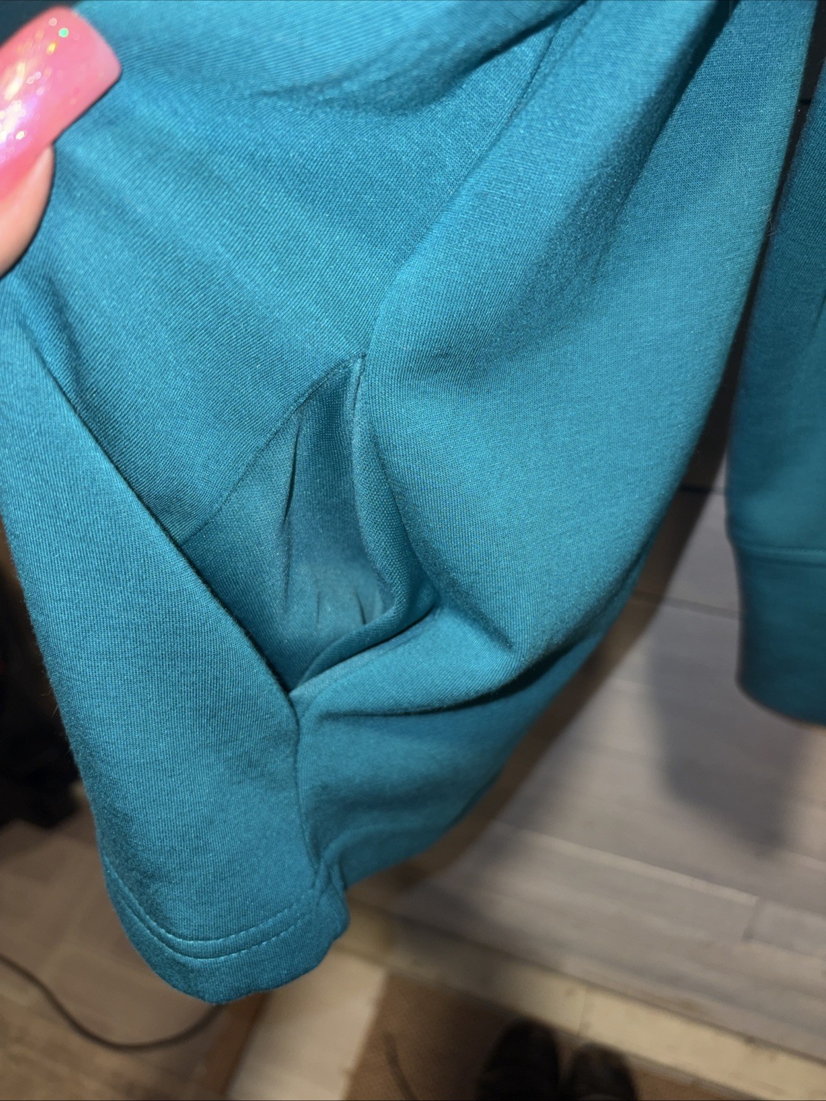 Cable & Gauge Studio Ladies Size L Teal Mock Turtleneck Medium Weight Long Sleev