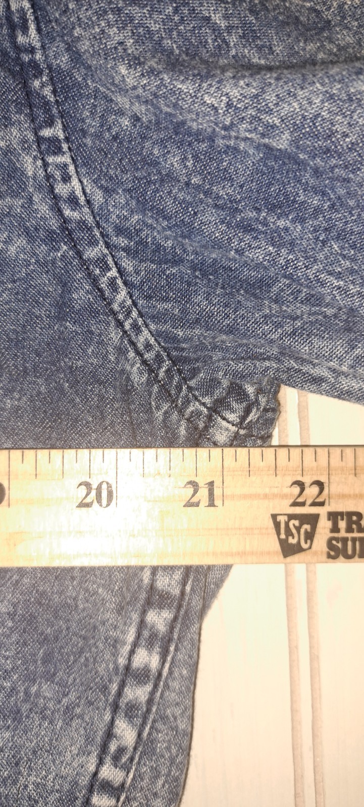 Mens Pacsun Los Angeles Denim Acid Wash Button Front Shirt Grungy Fun Large