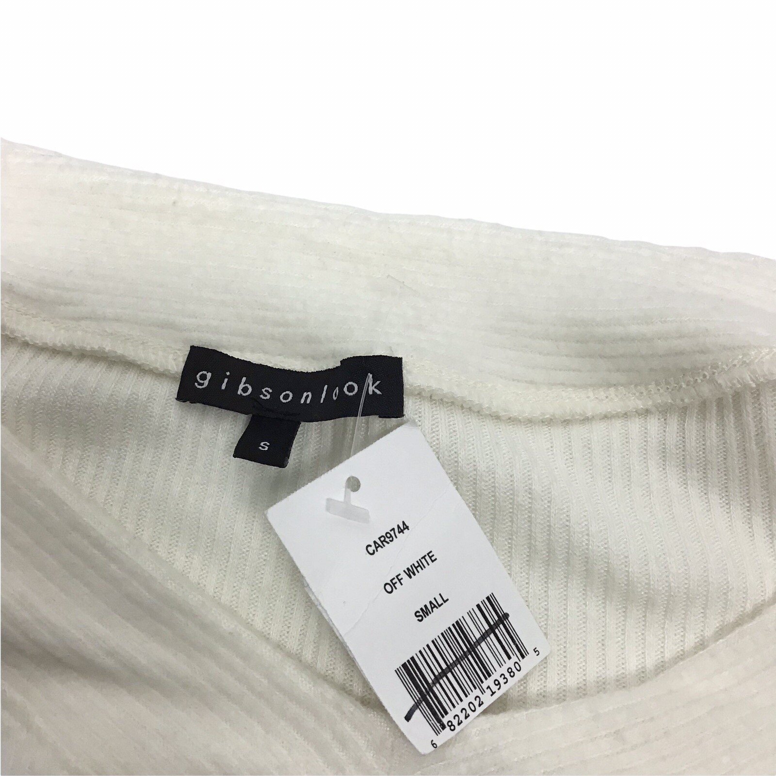 Gibsonlook Ivory Fleece Blouson Long Sleeve Top V-Neck Soft Cozy Womens Small S