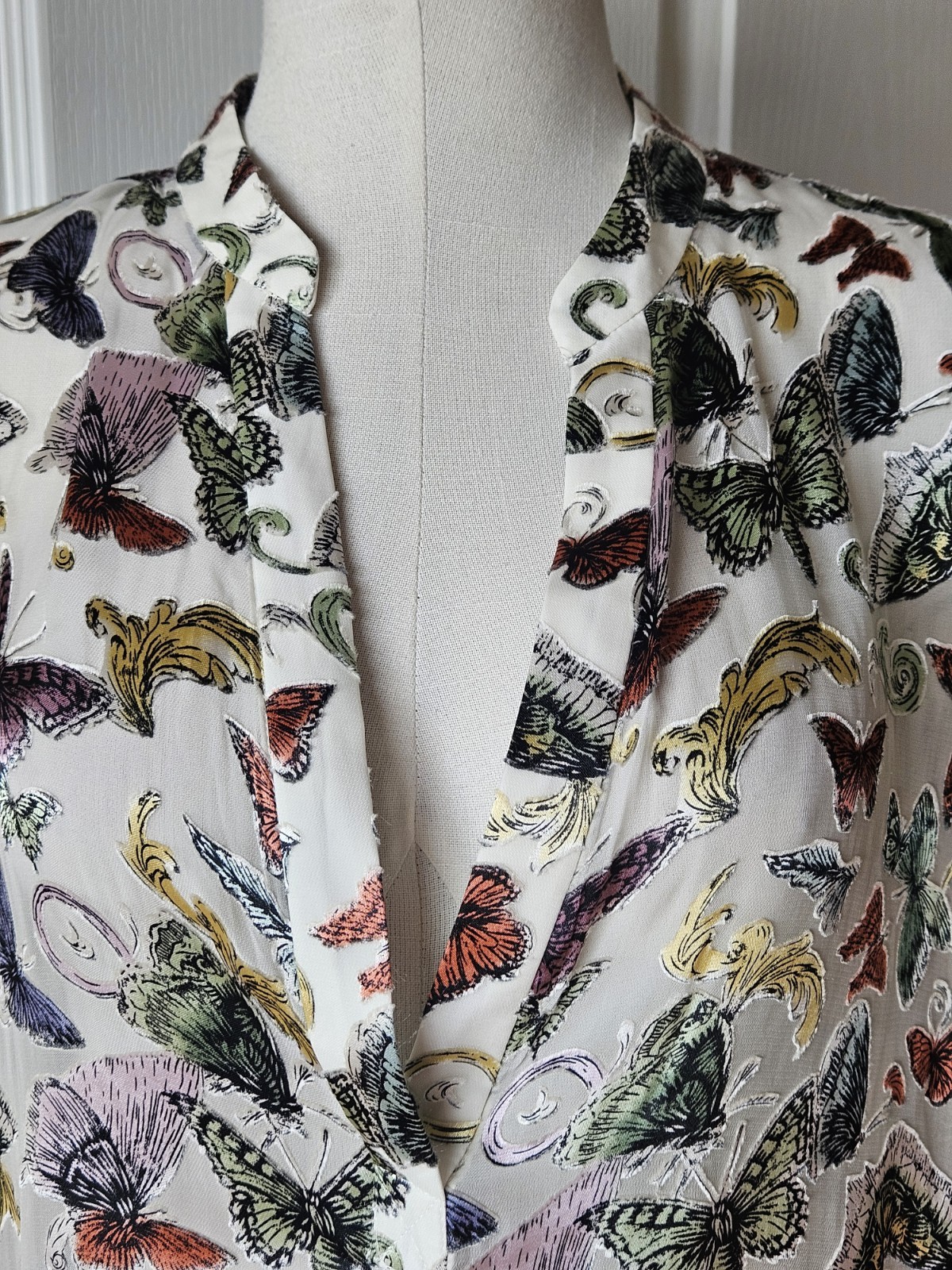 NEW $425 Alice + Olivia XL Sheila Butterfly Spread Your Wings Blouse Top NWT