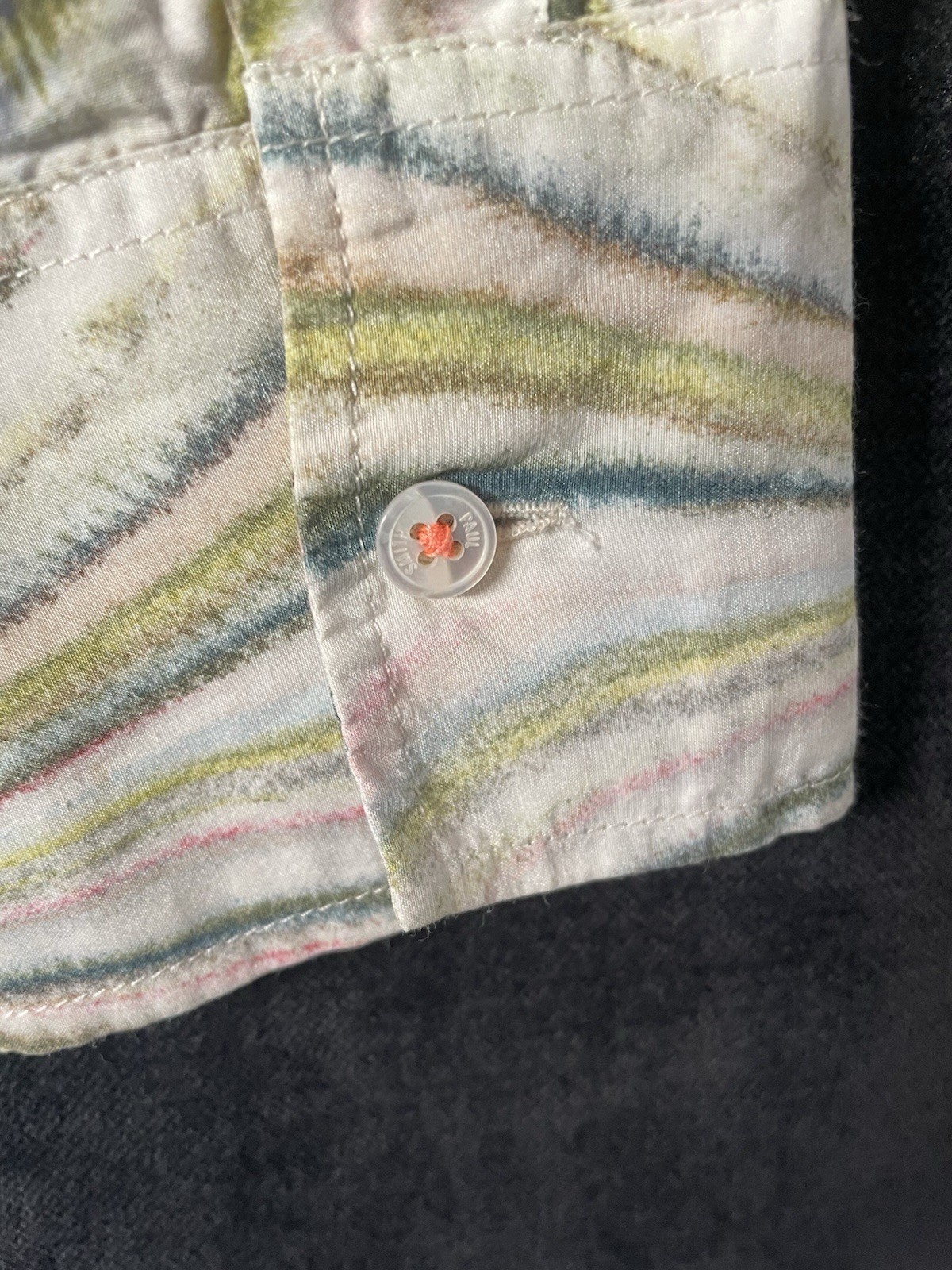 Paul Smith Women’s shirt Blouse Signature Swirl Stripe Silk Cotton 40 Uk 8