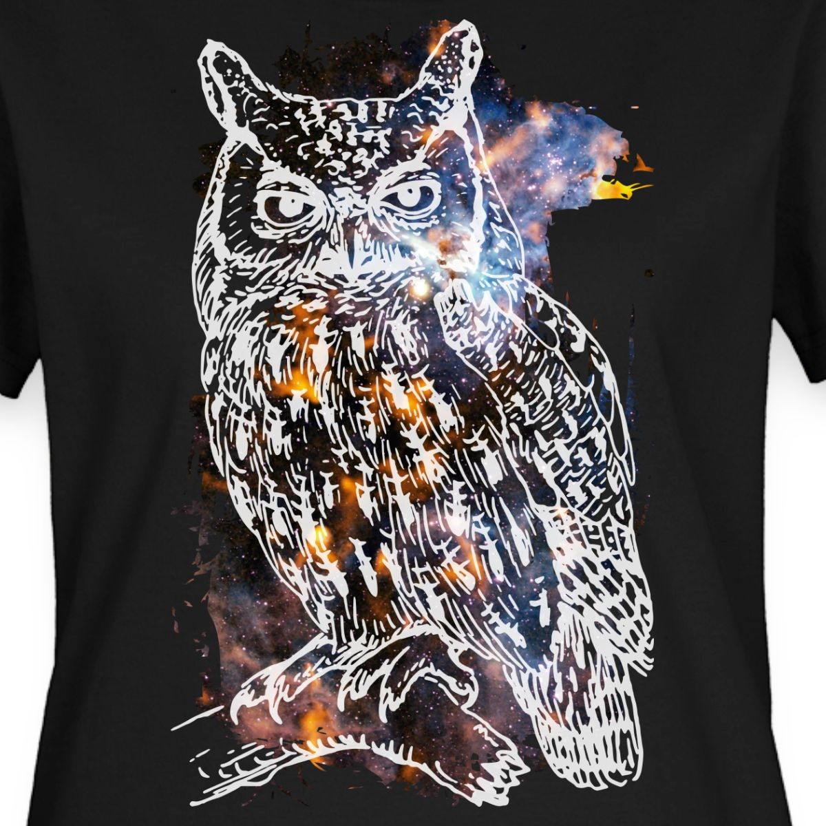 Cosmic Owl Black Women’s T-Shirt