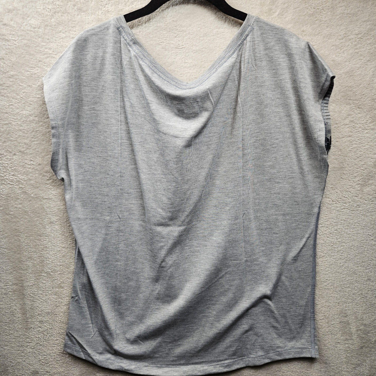Oakley Womens T-Shirt M Gray Seventy Five Off The Shoulder Tee Y2K Grunge Retro