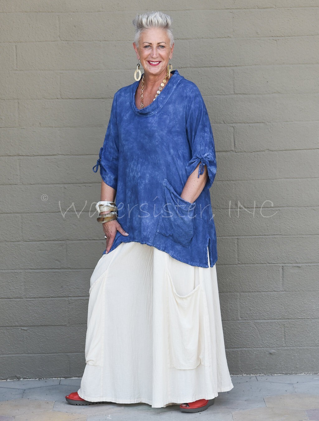 WATERSISTER Cotton Gauze RENA TUNIC Long Top 1(M/L) 2(XL/1X) 3(2X) oh my COLORS