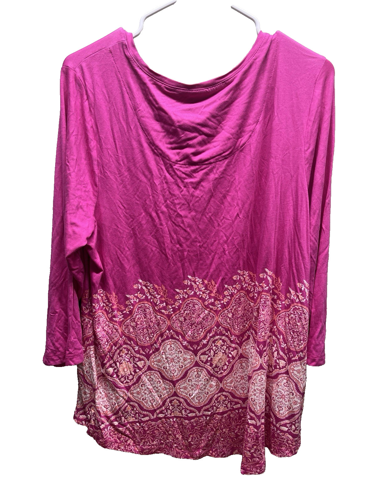 JM Collection top womens plus size 1X petunia pink 3/4 sleeve New! shirt