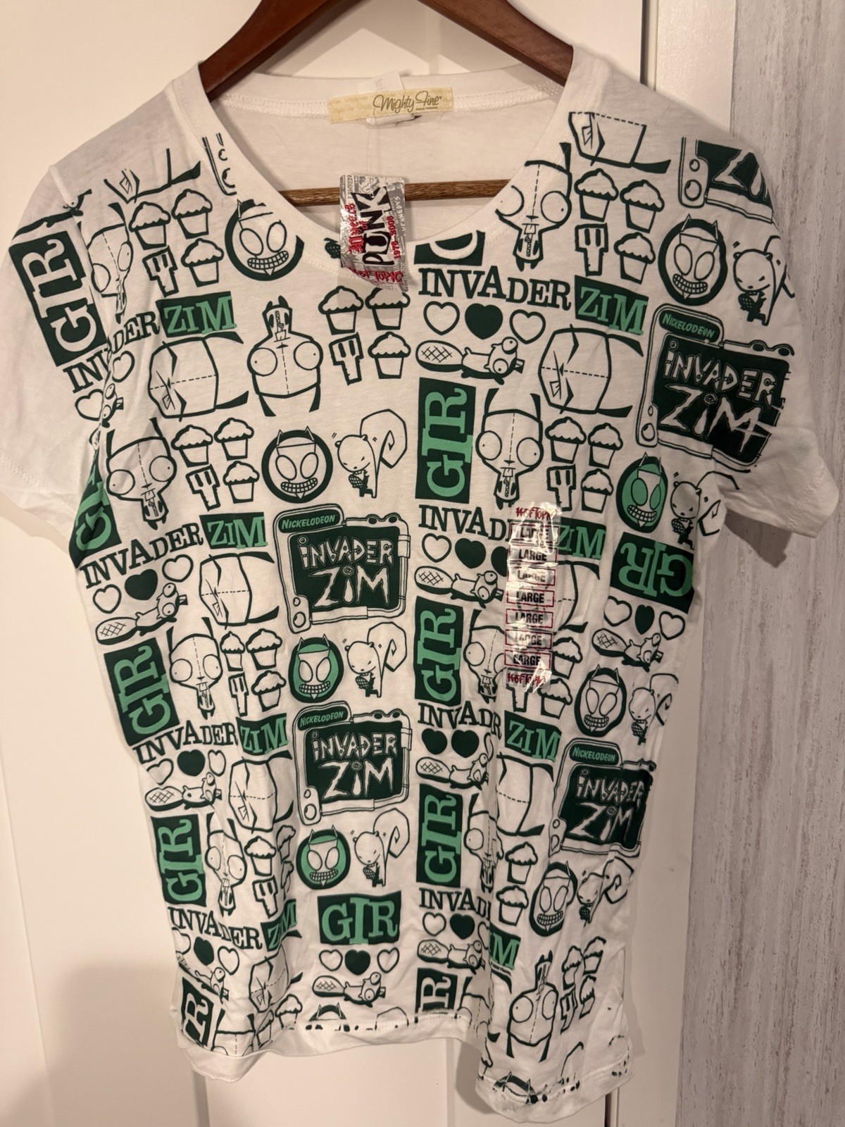 New With Tags VTG 2006 Invader Zim Shirt Mighty Fine Hot Topic Size Large