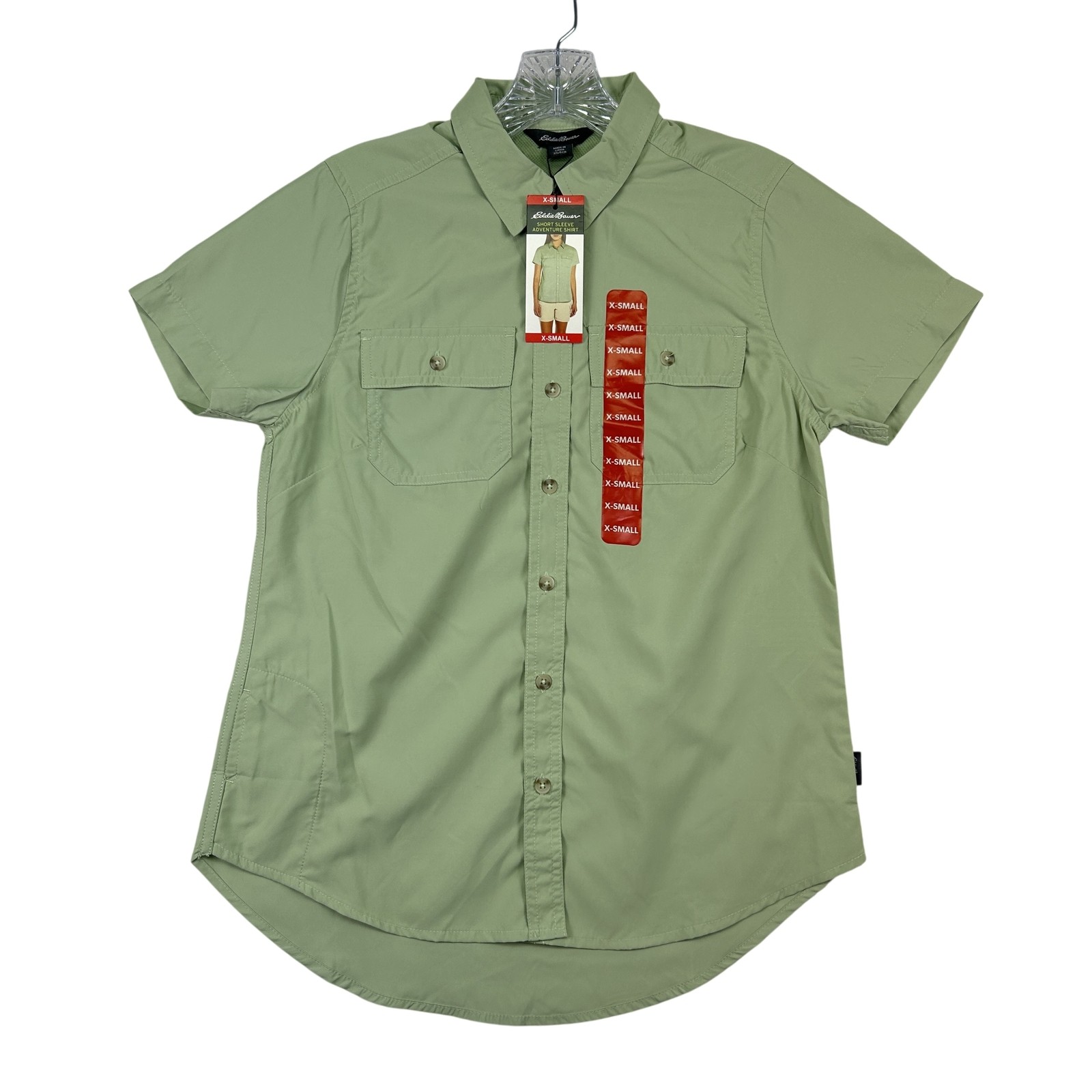 Eddie Bauer Shirt Womens XS Short Sleeve Adventure UPF 50 Utility Pockets