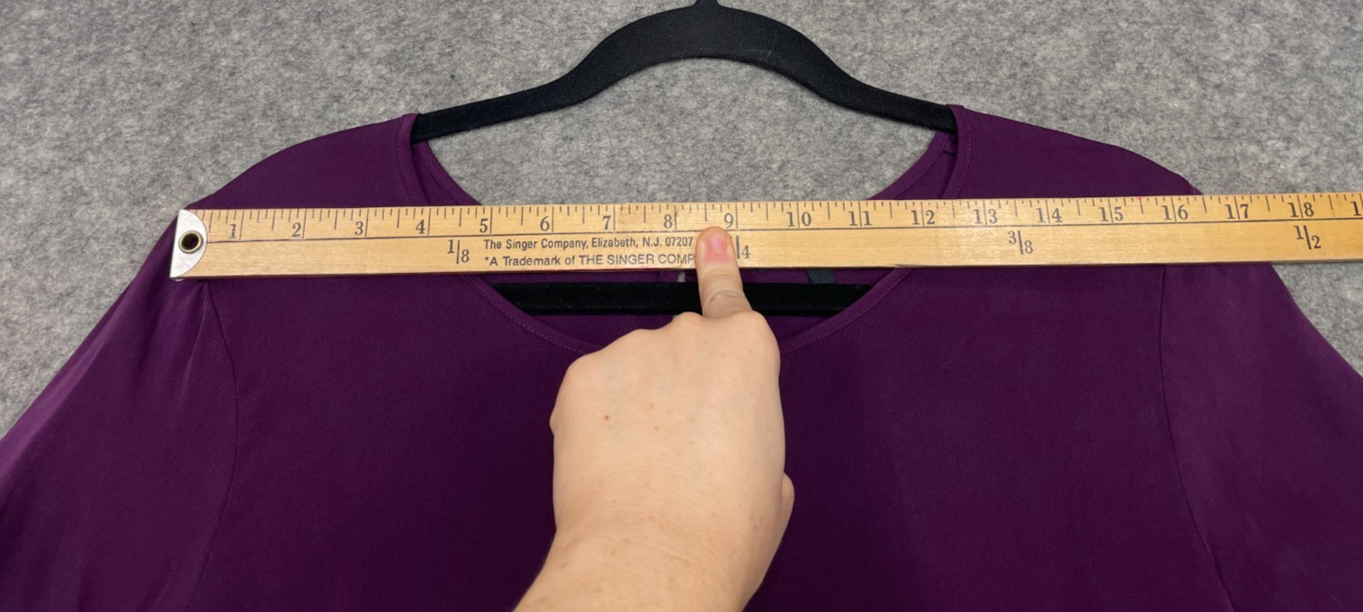 Quince Washable Stretch Silk Tee Womens M Aubergine Purple Blouse Top Minimalist