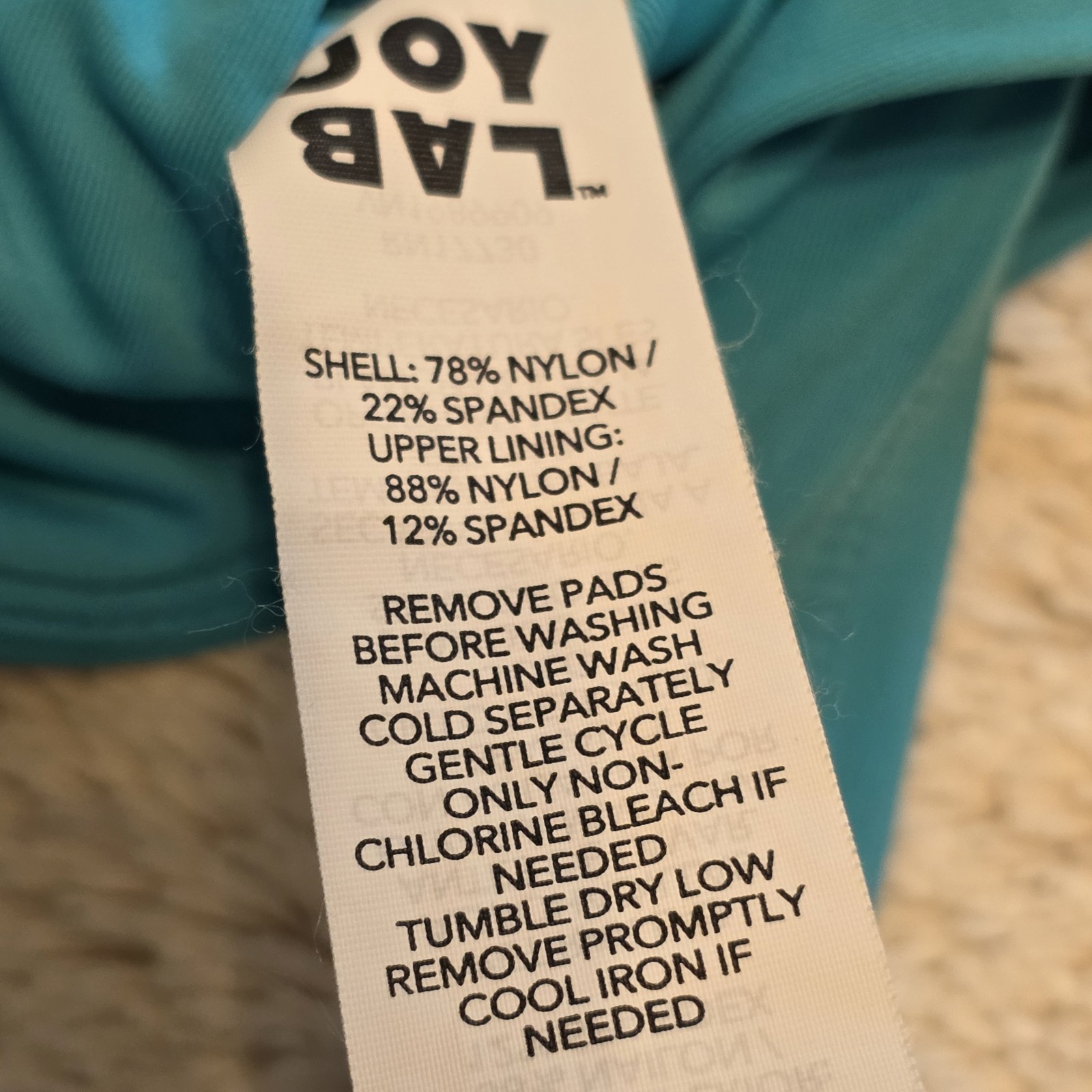 Large JoyLab Standard Fit Bodysuit Aqua Blue One Piece Activewear