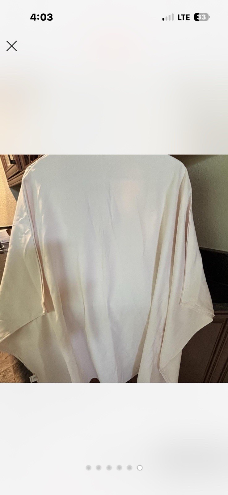 Uoozee Ivory XL Kaftan Blouse Butterfly Embroidered V-Neck 3/4 Pullover