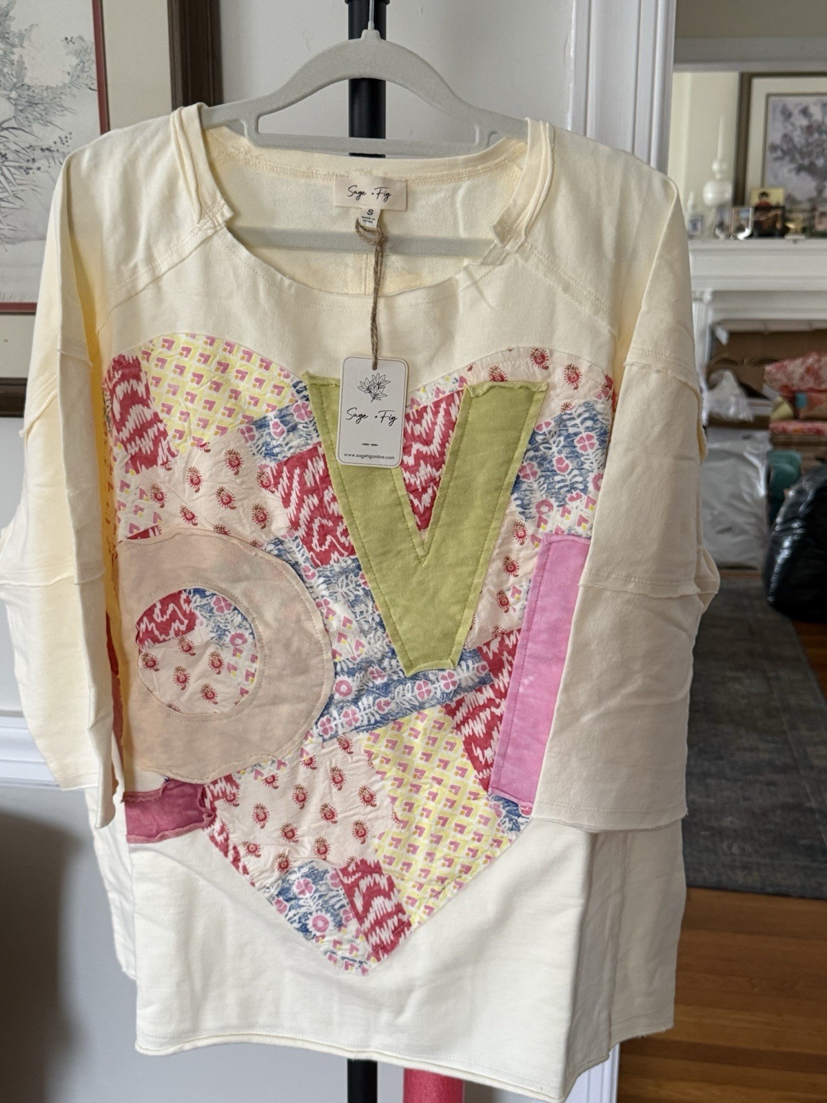 Sage + Fig Boho Patchwork Top NWT Size Small