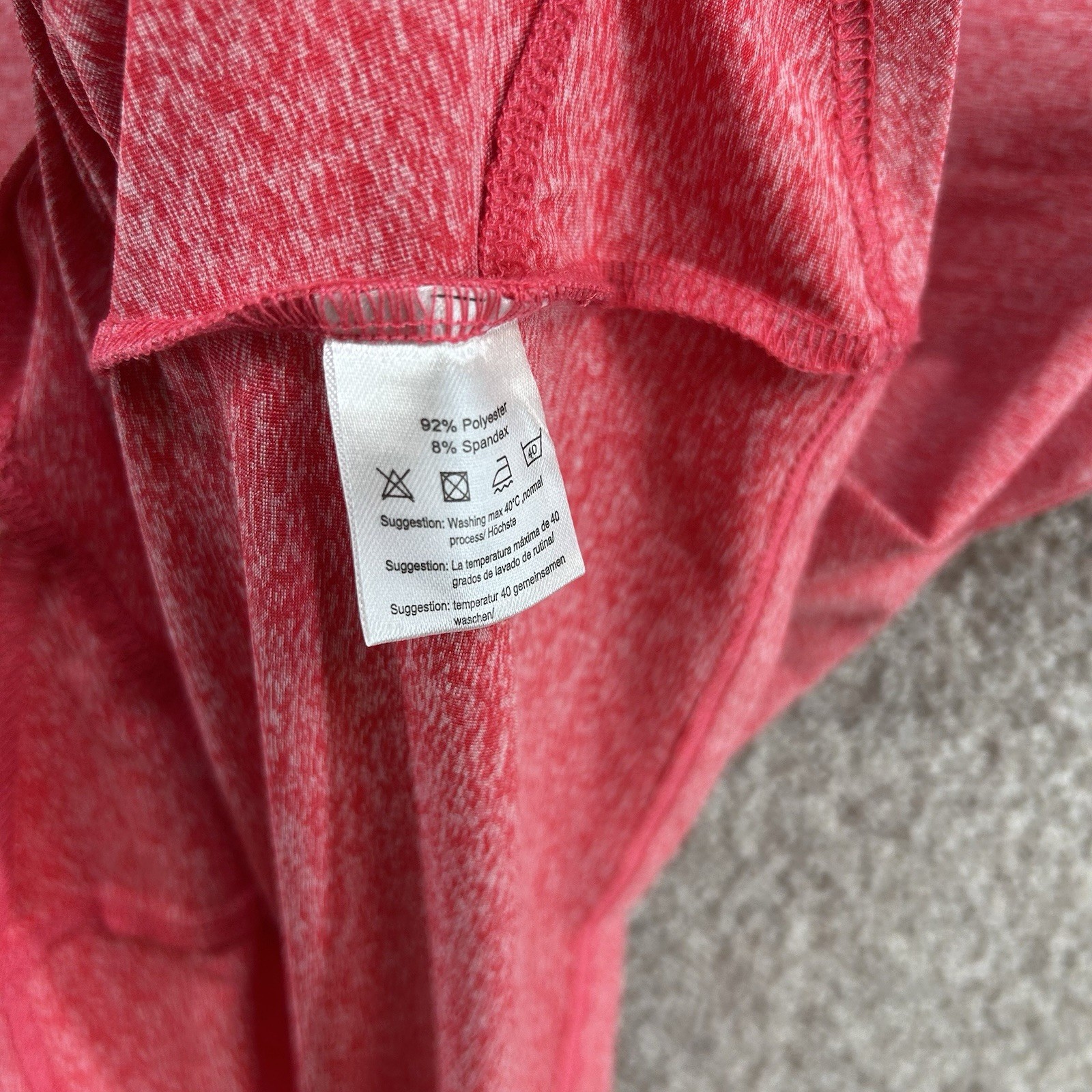 SJB Active Women’s Shirt Size Large Pink Short Sleeve Pullover Gray Trim