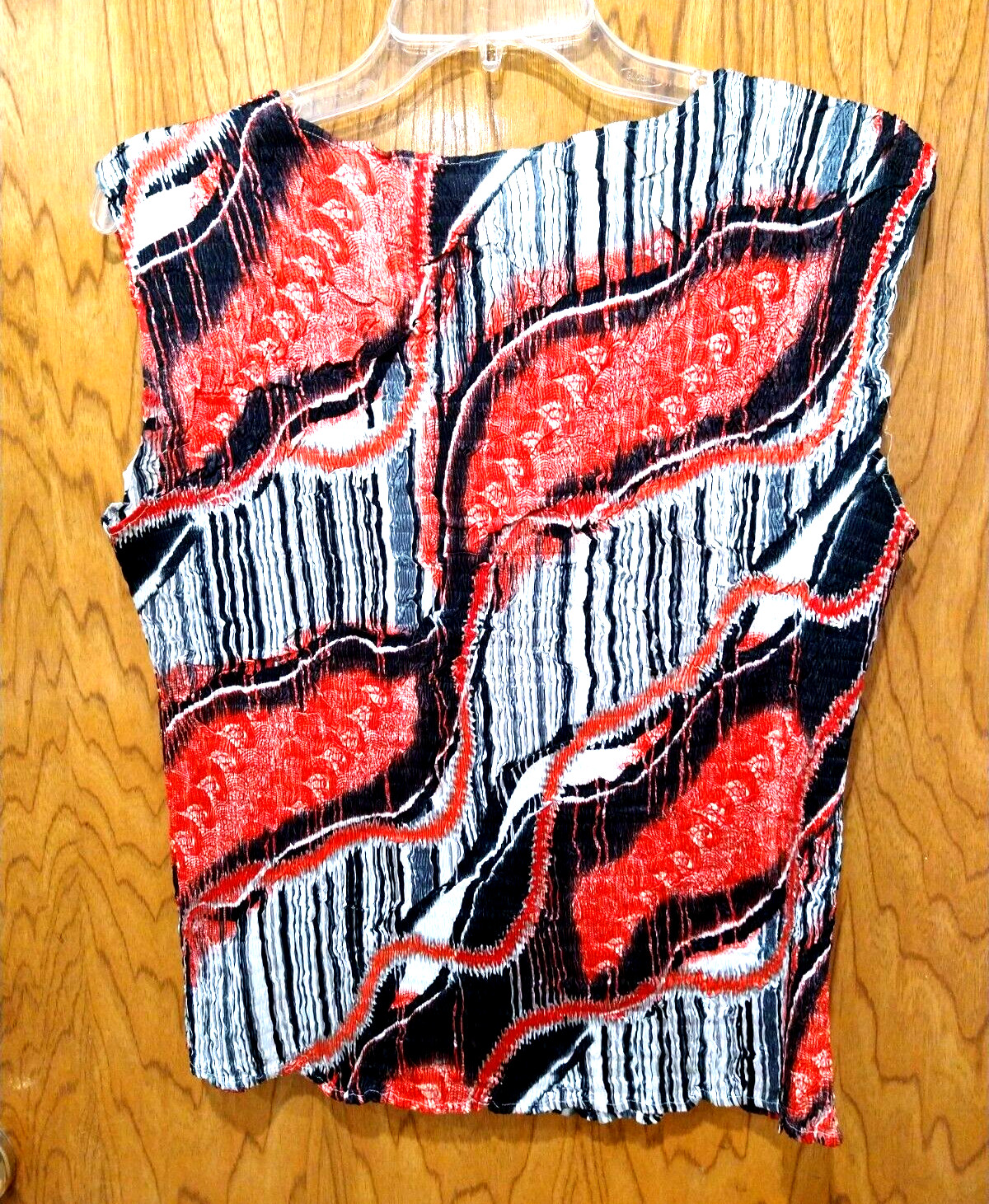 NwoT* Alberto Makali blouse *XL Scoop neck Sleeveless Crinkle Polyester Sequins