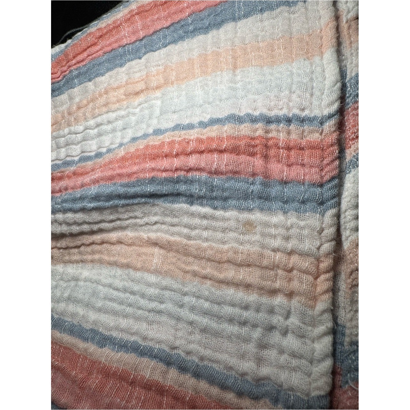 American Eagle Striped Cotton Gauze Angel Bell Sleeve Crop Top Blouse Boho M
