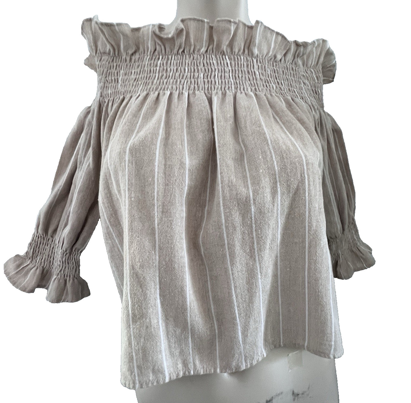 Womens Cropped Top S Off the Shoulder Coquette Boho Peasant Hippie Cottagecore