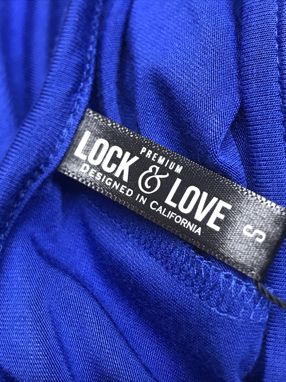 Premium Lock & Love Womens Top Dress Size S Blue Sleeveless Crew Neck Long Flare