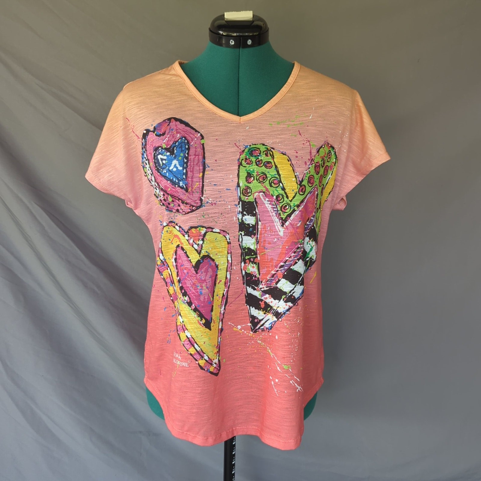 Leoma Lovegrove Wearable Art Love Graphic Burnout Tee Petite Medium