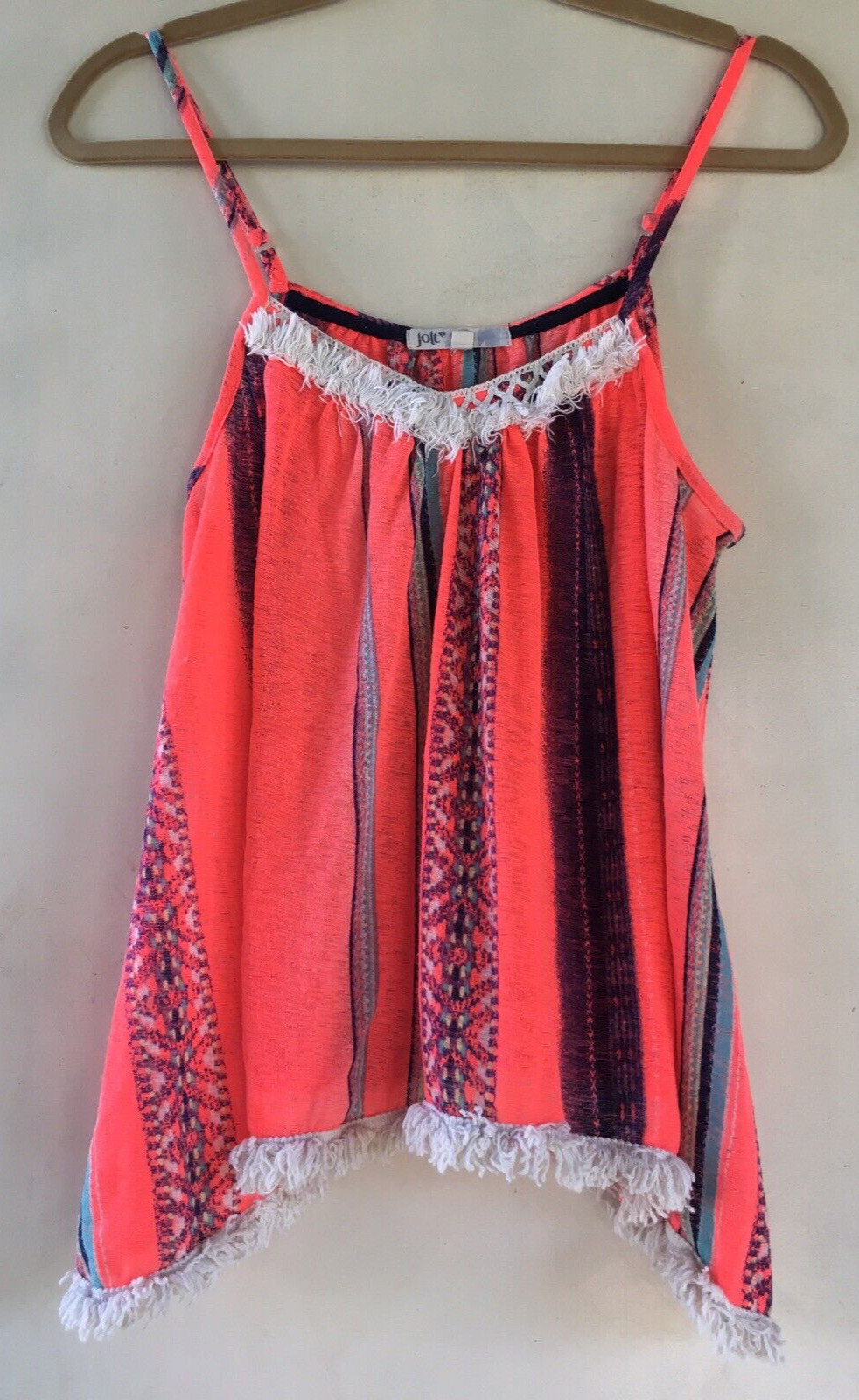 Assymetrical Shirt Top Spaghetti Straps Size Medium