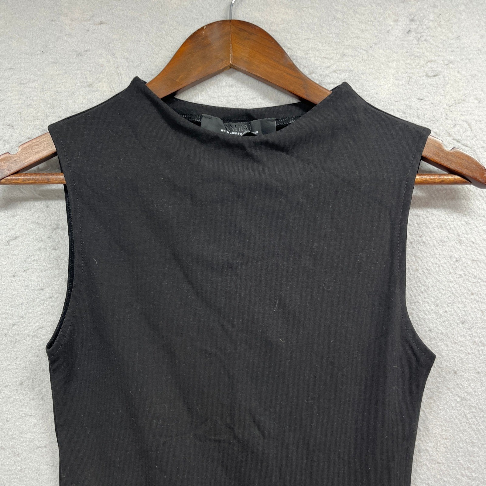 White House Black Market Shell Top Women S Black High Neck Sleeveless Stretch