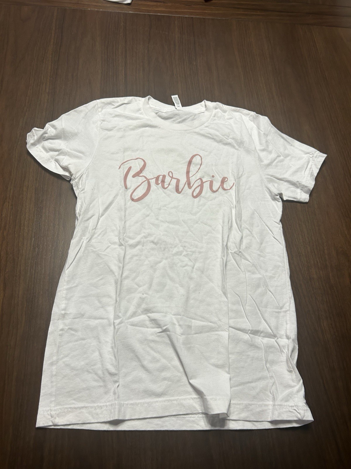 Barbie White T Shirt With Pink Lettering