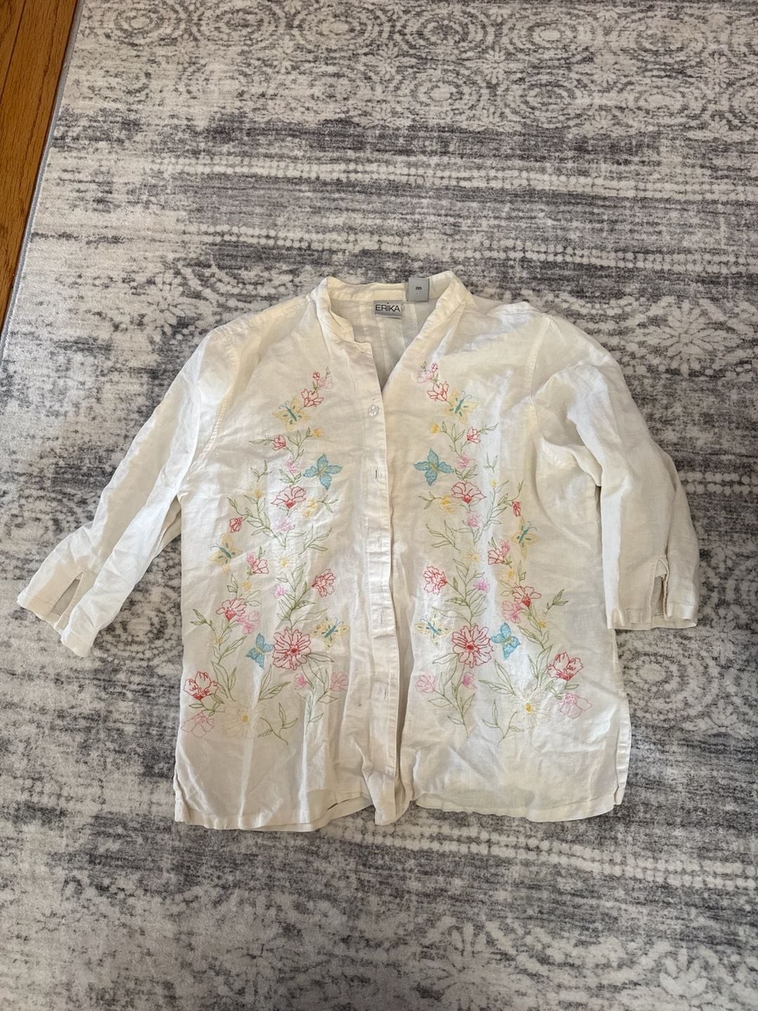 Erika cotton and linen floral top