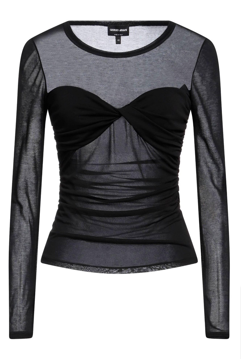 NWT Giorgio Armani Black Sheer Mesh Sweetheart, Bustier Top – Size 4