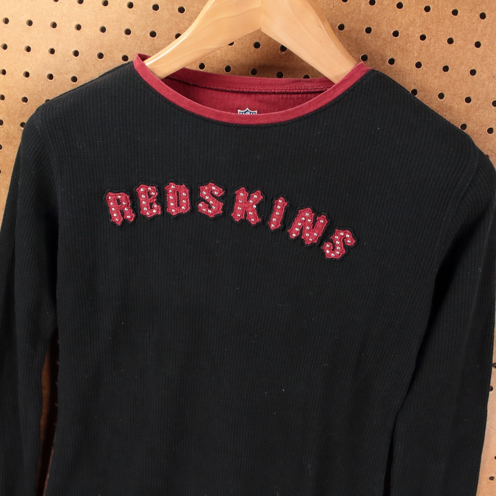 vtg y2k NFL Pro Line Washington Redskins studded bedazzled thermal shirt SMALL