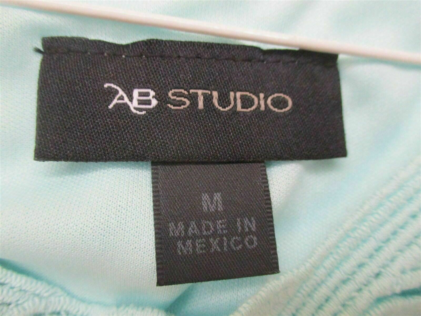 new AB STUDIO Women’s Size M Classic Stretch Rayon Lined Blue Blouse #TY2375