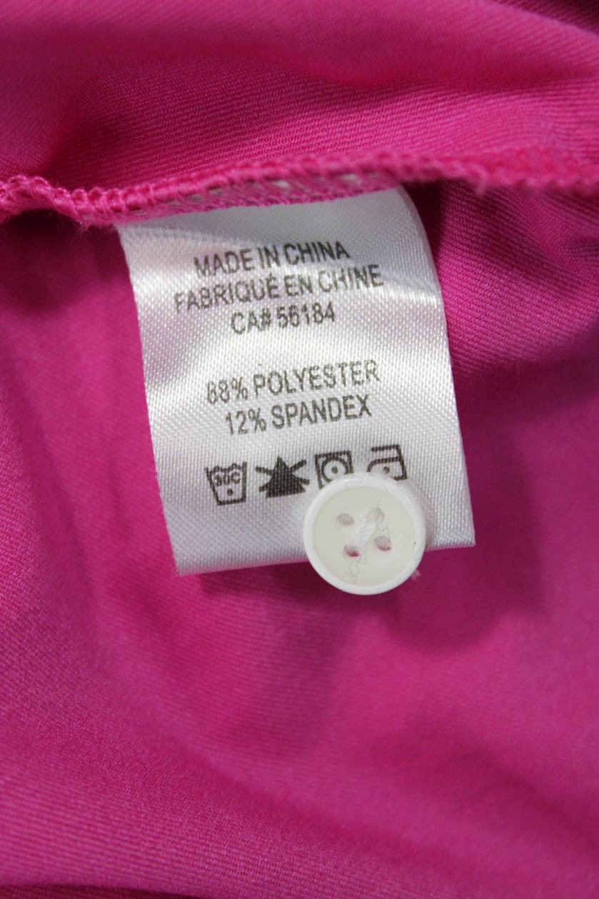 Fairway & Greene Women Pink Geometric Collared Polo Short Sleeve Size M
