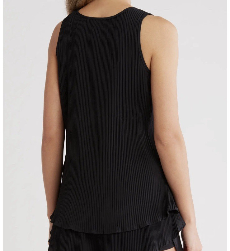 NWT Marika Black Manny Pleated Tank Women’s Size Small Athleisure Summer