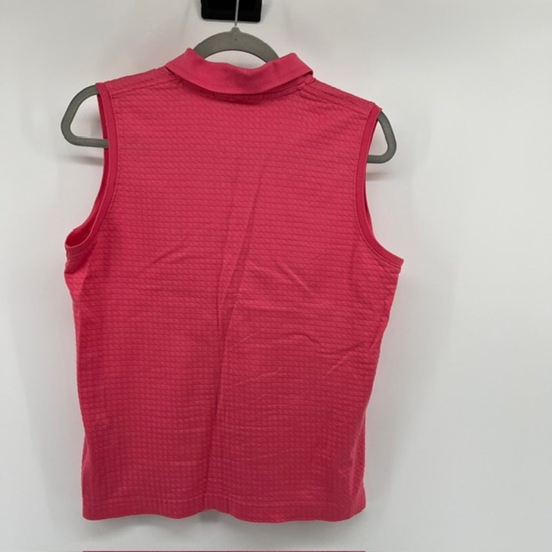 VTG Magnolia Lane Masters Sleeveless Top Womens S Pink Waffle Knit Preppy Logo