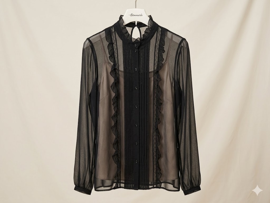 Twinset Milano Elegant Ruffle Blouse Black Size M/L (40) Viscose Length 72cm