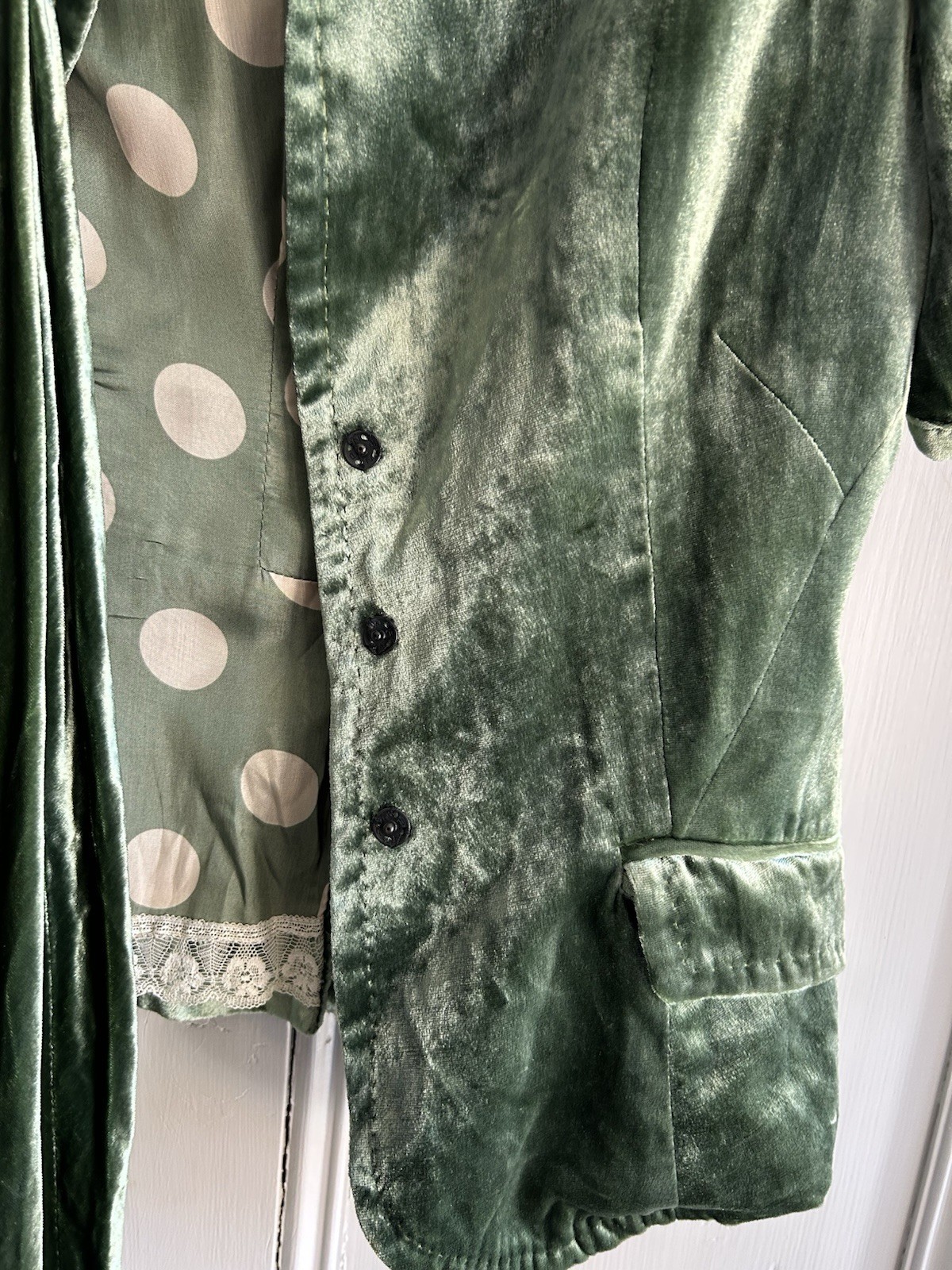 Paul Smith Blue label Italian Green Silk Blend Velvet Pussybow Jacket Size Uk 10
