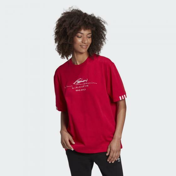 Adidas Originals R.Y.V. Womens Oversized Premium T-Shirt Red Size XS 32 GD2977