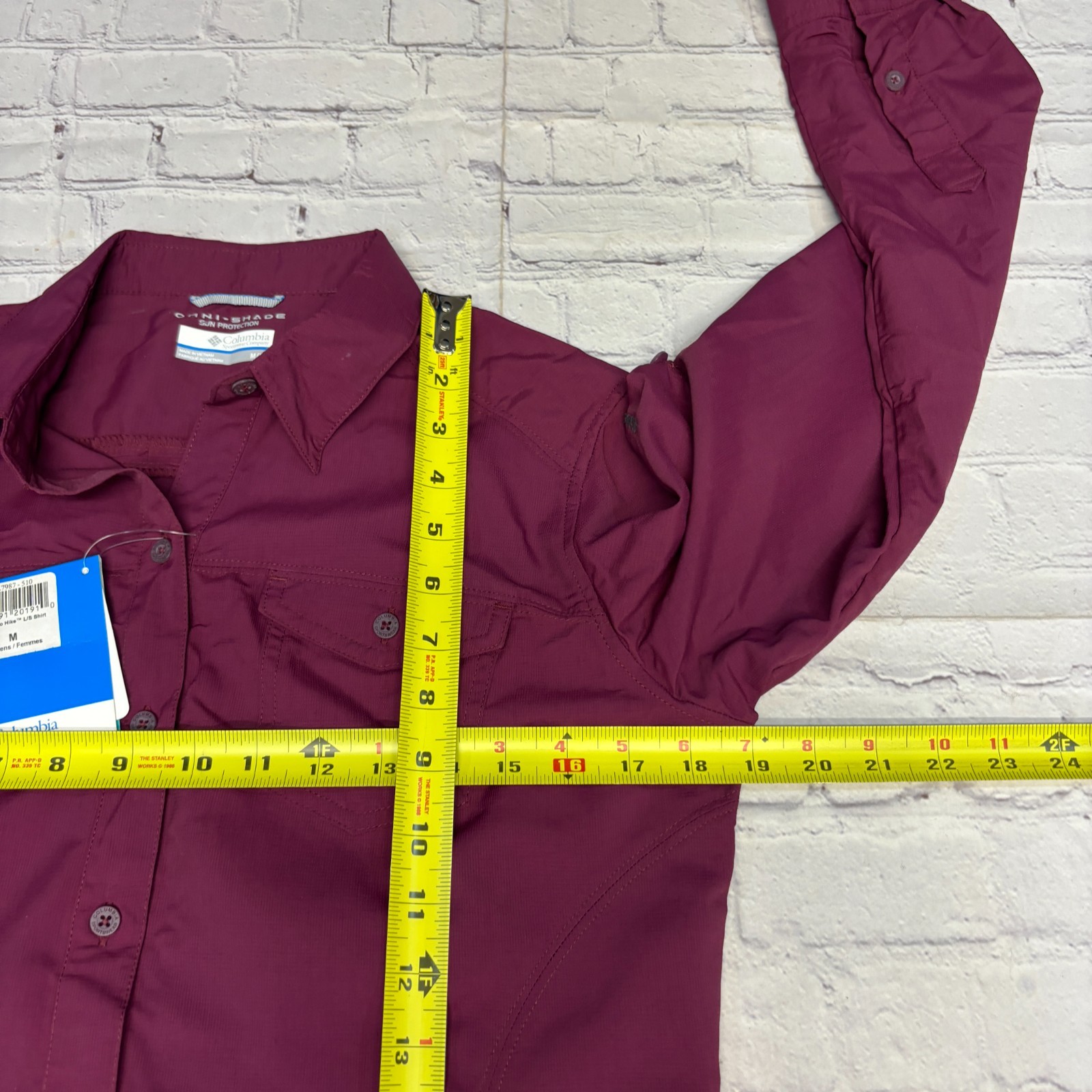 NWT Columbia Women Outdoor Hiking Button Shirt Top Size Medium Nylon D067 -25