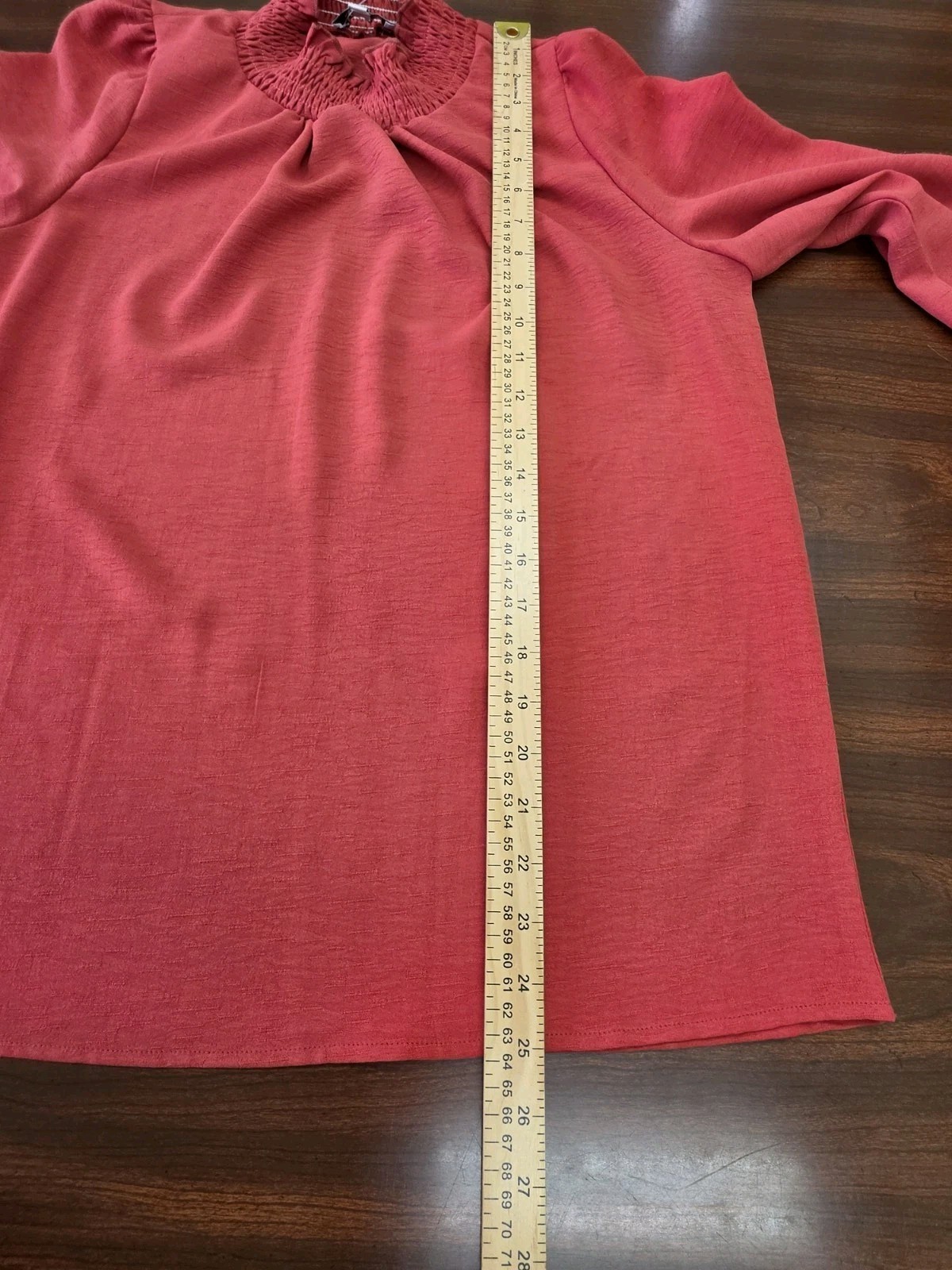 Indie & Co Womens Off Shoulder Smocked Long Sleeve Blouse Coral Size Medium