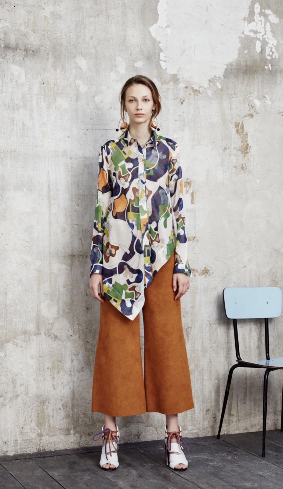 MSGM Resort 2016 Silk Blouse Shirt Top 40 Worn Once