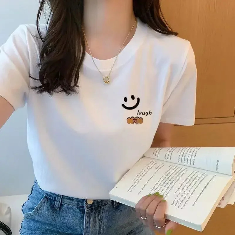 Summer White T-shirt Female Short-sleeved Student Ulzzang Versatile Loose