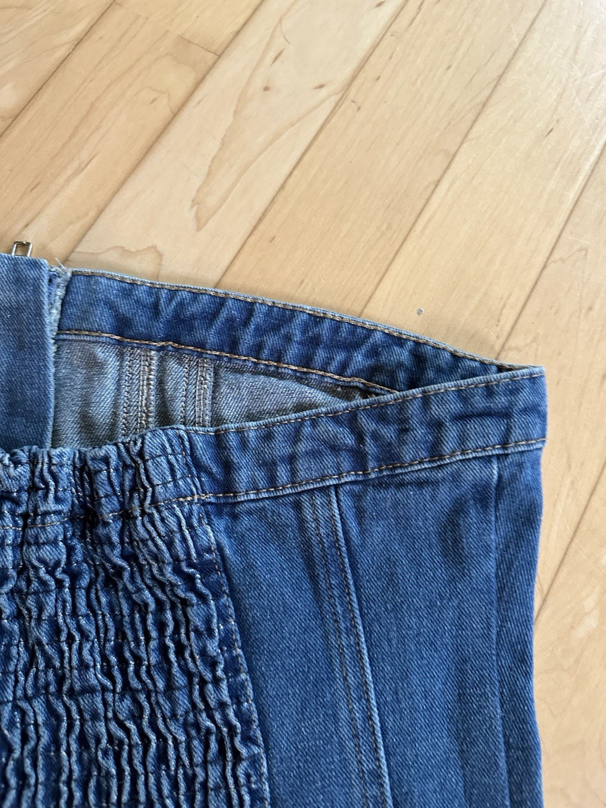 Emerson Lang Women’s Jean Denim Tube Top Shirt Size Large NWT Medium Blue