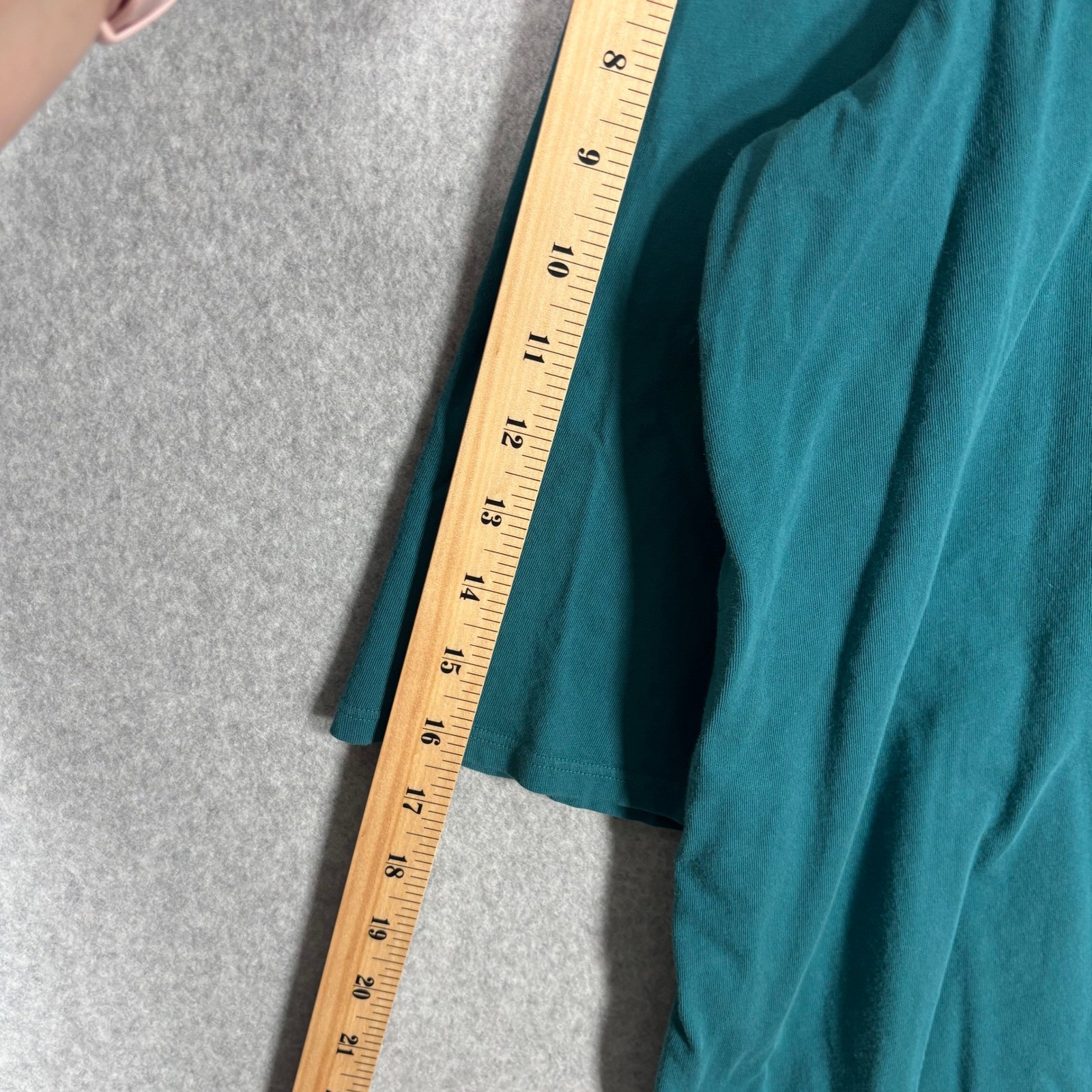 Focus Casual Life Asymmetric Tunic Top XL Teal Pocket Flowy Lagenlook Artsy Boho
