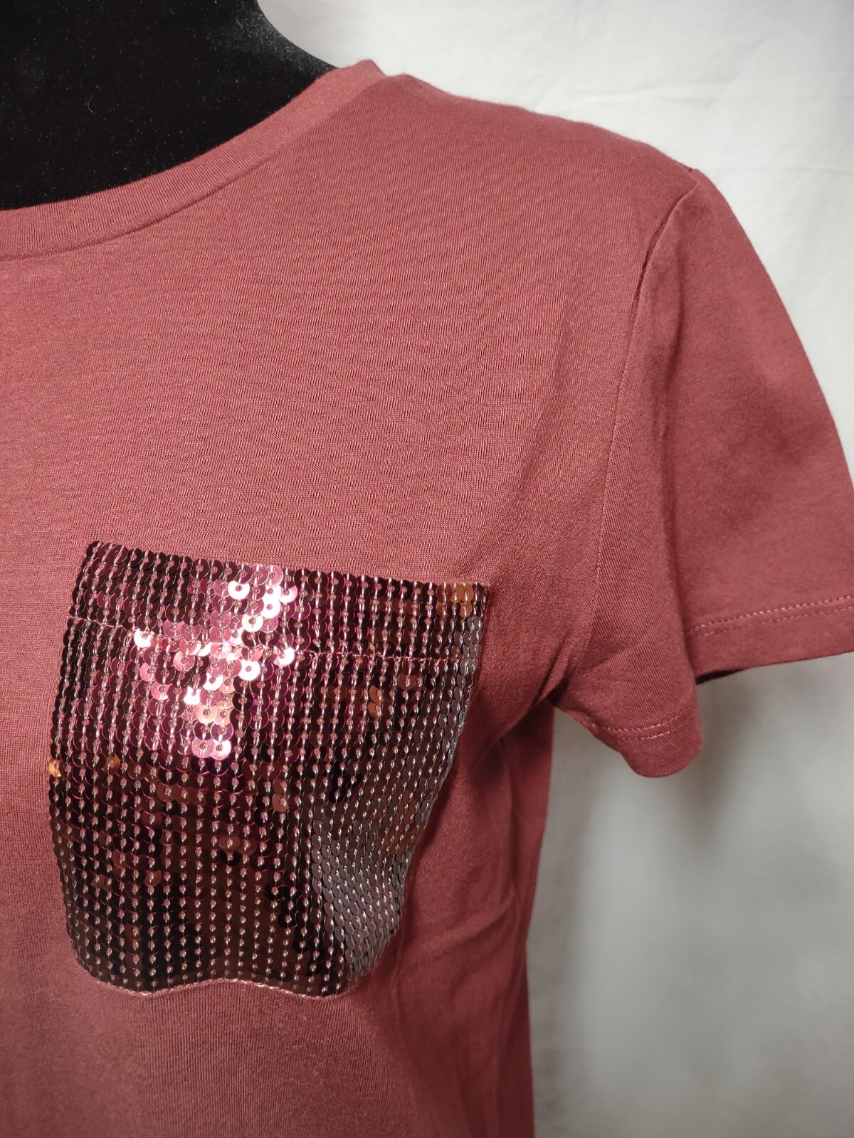 DKNY Short Sleeve Sequin Pocket T-Shirt (S) (Multiple Available)
