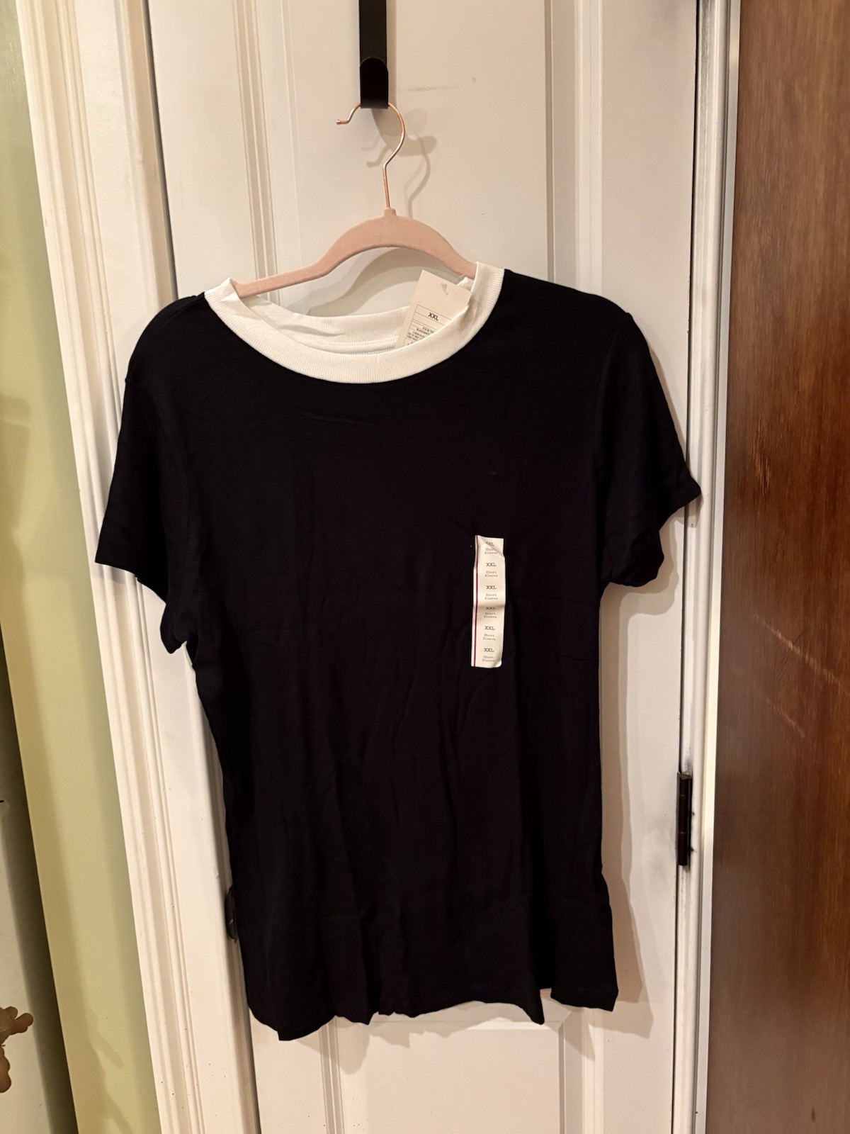 NWT A New Day Women’s XXL Black Crew Neck T-Shirt Cotton Blend Modal Tee TR79