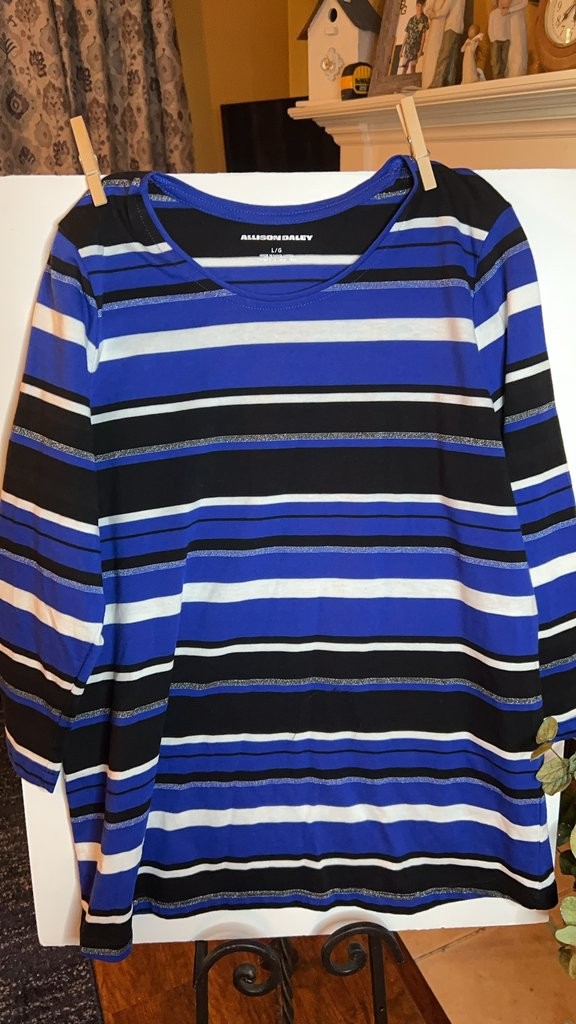Allison Daley Women’s Striped Long Sleeve Top