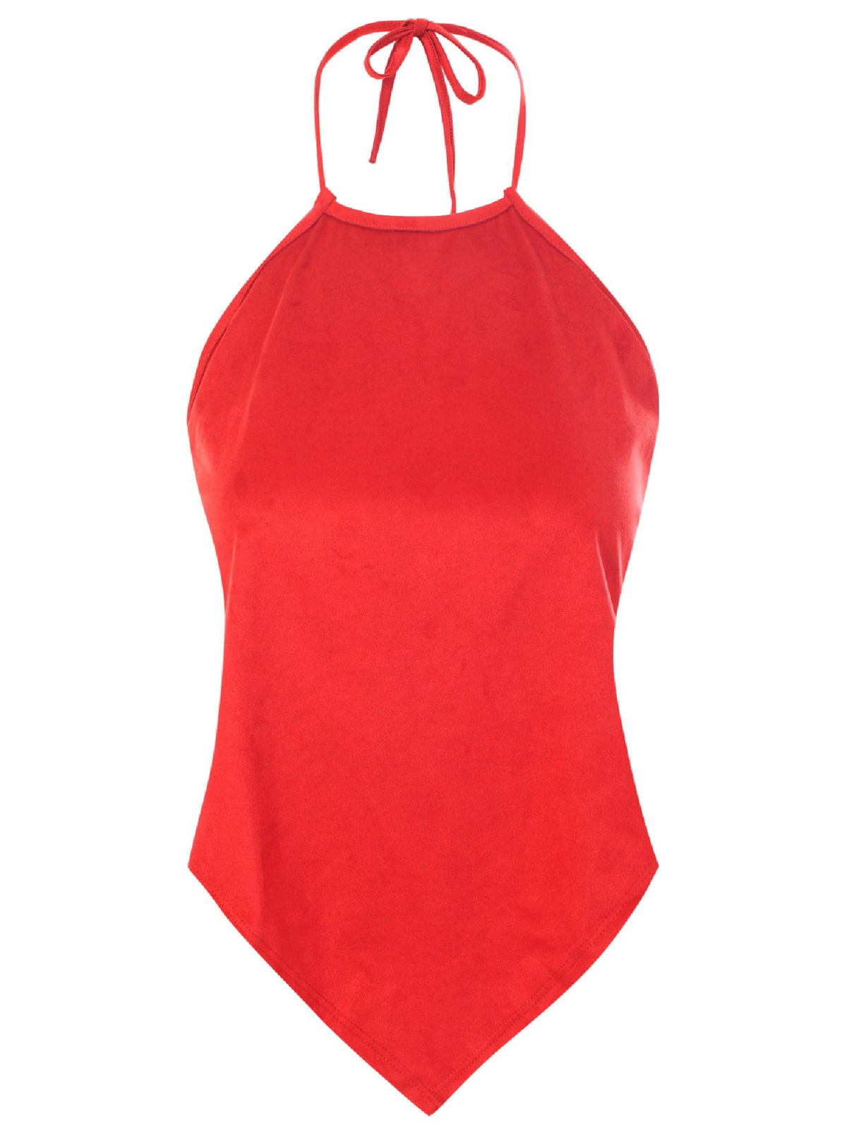 MixMatchy Sexy Pu Leather/ Suede Halter Top Bandana Shirt