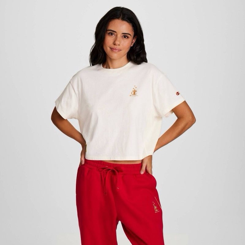 Champion USA Winter Collection Gold Medal Cropped Tee Large NWT