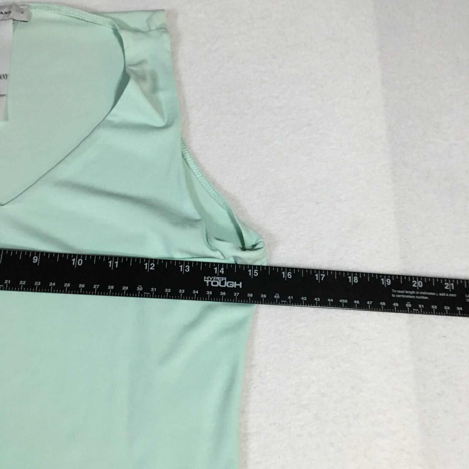 Rene Lezard Womens Top Sz M Sea Glass Green Stretch V-Neck NWT $225